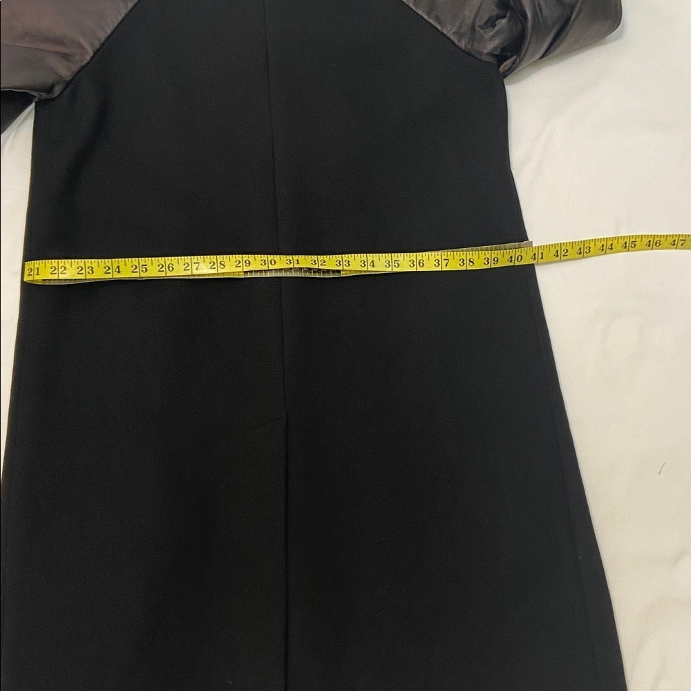 Women’s Black Varsity Bomber Wool Coat With Leather Sleeves. Bust-40 inches - Picture 7 of 11